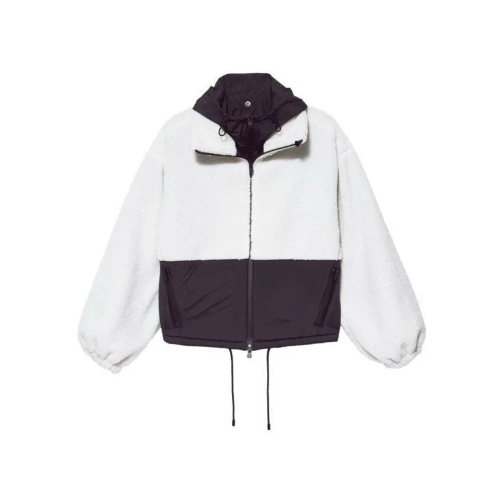 Frame Sherpa & Tech Taffeta Anorak Coat Jacket Black & White Women’s XL NWT